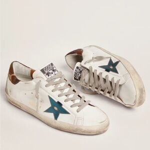*SOLD* Golden Goose White and Green Sneakers